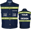 YOWESHOP Men's Reflective Safety Denim Vest，Custom Safety Outdoor Denim Work by YOWESHOP