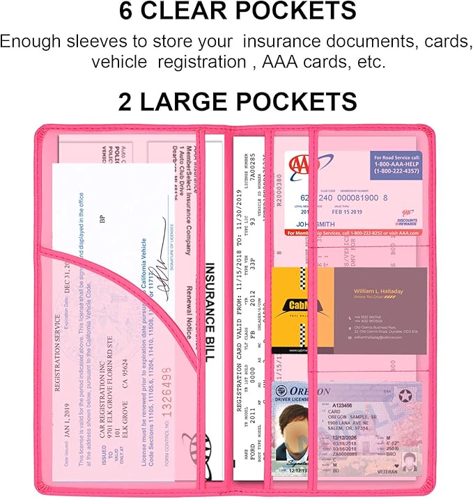 Cacturism Car Registration and Insurance Holder, Car Accessories Vehicle Glove - Image 3