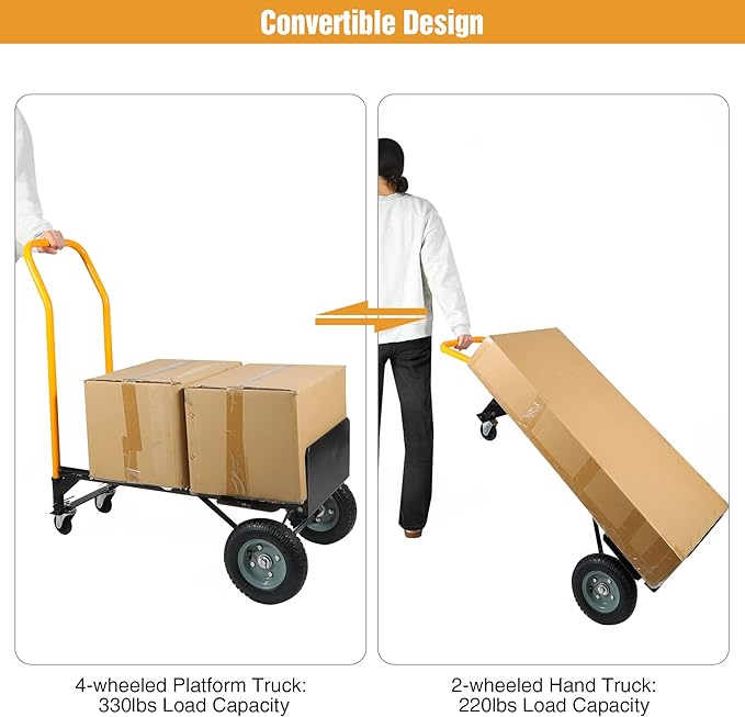 RedSwing 2 in 1 Convertible Hand Truck, Portable Utility Dolly Cart - Image 4
