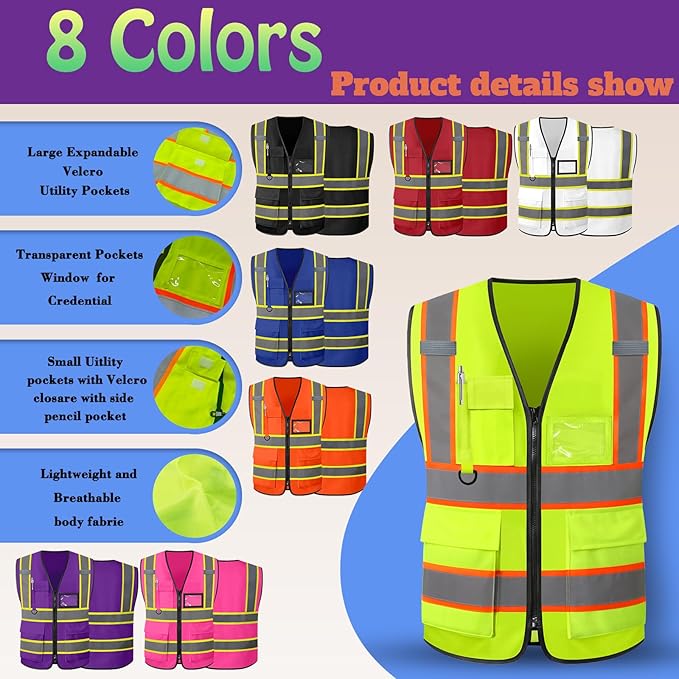 Custom Safety Vest High Visibility Customize Class 2 - Image 2