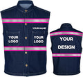 YOWESHOP Men's Reflective Safety Denim Vest，Custom Safety Outdoor Denim Work by YOWESHOP