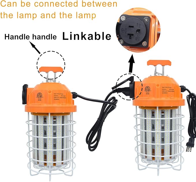 NS 100W LED Temporary Work Light, 15500 Lumen Daylight White 5000K, IP64 Dust & - Image 5