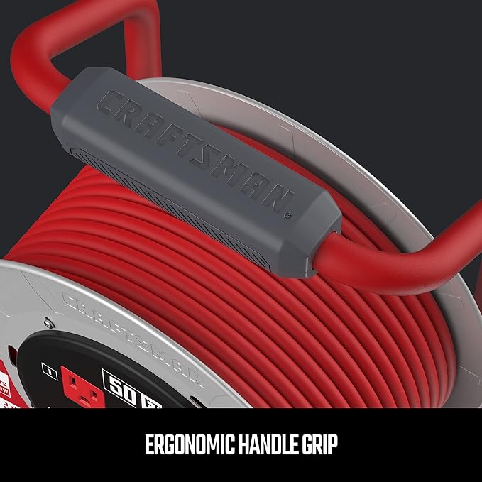 CRAFTSMAN 50 Ft. Contractor Edition Retractable Extension Cord Reel - Image 5