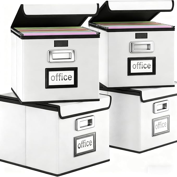 Huolewa Portable Leather File Organizer Boxes by Huolewa