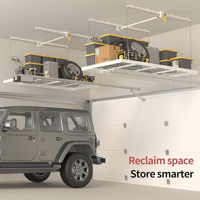Garage Ceiling Storage Racks – 4x8 FT Overhead Garage Storage Rack - Image 6