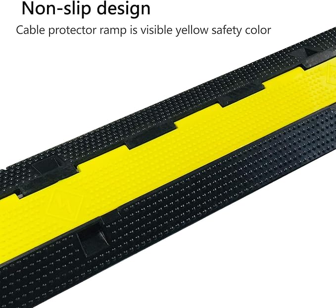 1 Pack Rubber Cable Ramp Hose Cable Protector Ramp 2 Channel 22000Lbs Load - Image 5