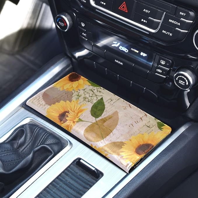 xigua Sunflower Car Registration and Insurance Holder, Leather Registration and - Image 5