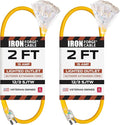 Iron Forge Cable 2 Pack 2 Foot Lighted Outdoor Extension Cord by IronForgeCable