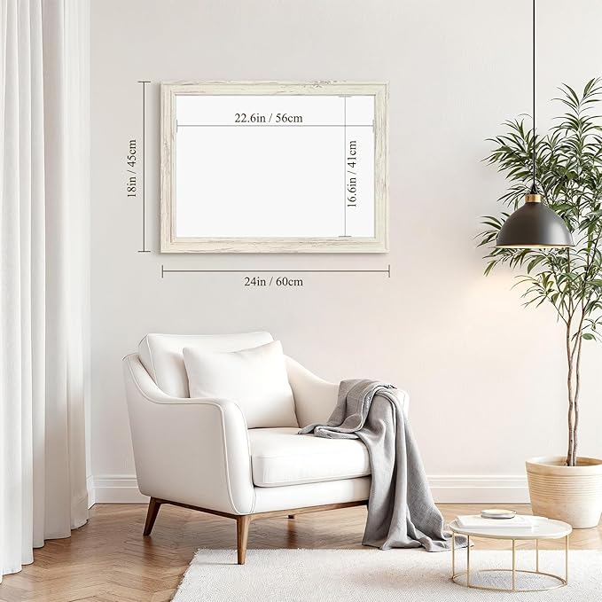 4 THOUGHT Dry Erase Board, 18 x 24 in Magnetic Whiteboard White Vintage Wood - Image 3