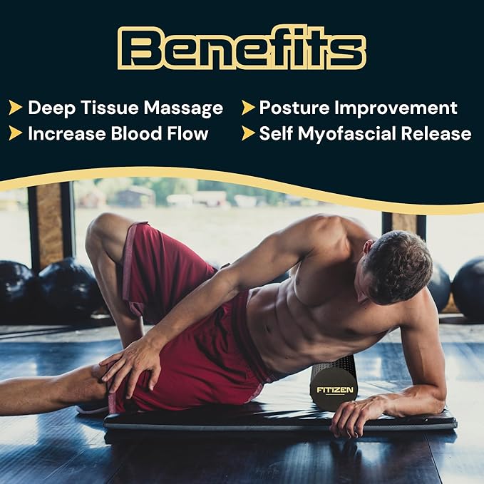 Fitizen Foam Roller – Muscle Massage Rehab Stiff Back Pain Physical Therapy - Image 7