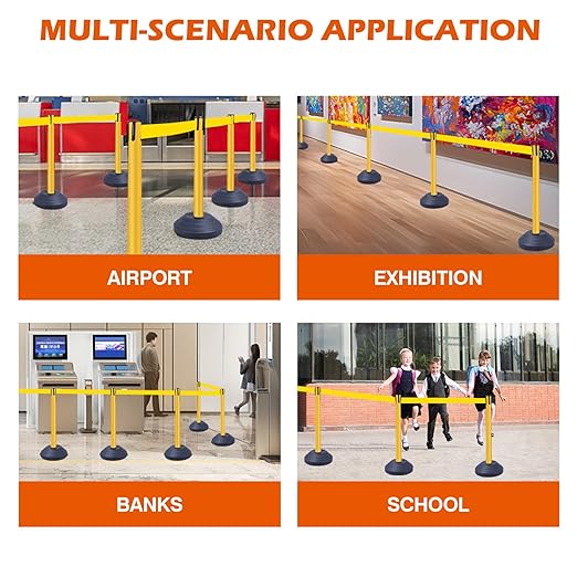 6 Pack Yellow Crowd Control Stanchions - Image 7
