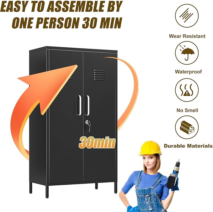 Metal Locker Cabinet, Vertical Steel Storage Cabinet - Image 5