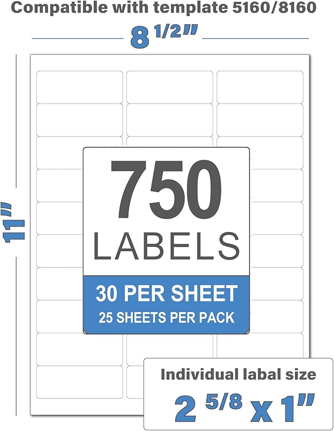 Perfect Peel Printable Address Labels, 750 Blank Mailing Labels, and More - Image 2