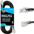 12 Gauge Heavy Duty Extension Cord 10 Ft, SJTOW Oil Resistant & Flame Retardant by Thonapa