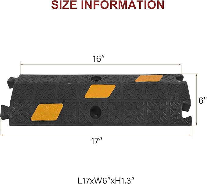 OrangeStar 6 Pack 17" Cable Protector Cover Ramps, 1-Channel Floor Protective - Image 7