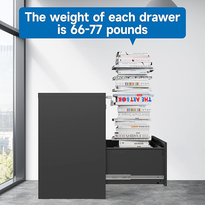 2 Drawer Lateral File Cabinet Metal Filing Cabinet - Image 6
