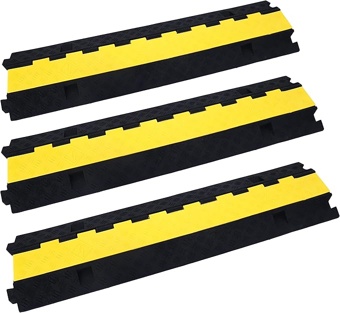 Cable Ramp Cable Protector Ramps Wire Hose Protective 2 Channel Traffic Rubber by YELACK