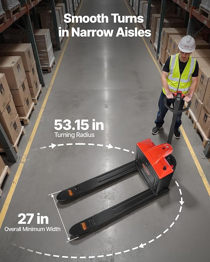 VEVOR Electric Pallet Jack, 4400 lbs Load Capacity, Lithium Battery Powered - Image 4