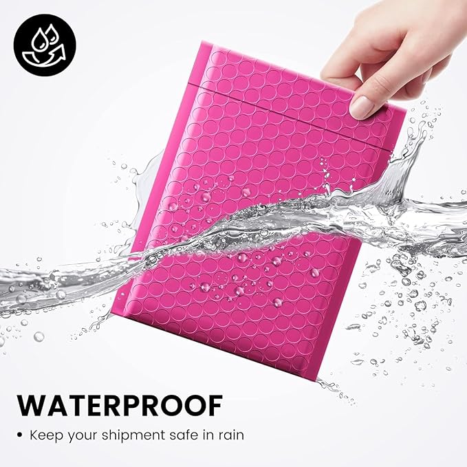 Fuxury Bubble Mailers 6x10" Pink Padded Envelopes 1000Pack Strong Adhesion - Image 7