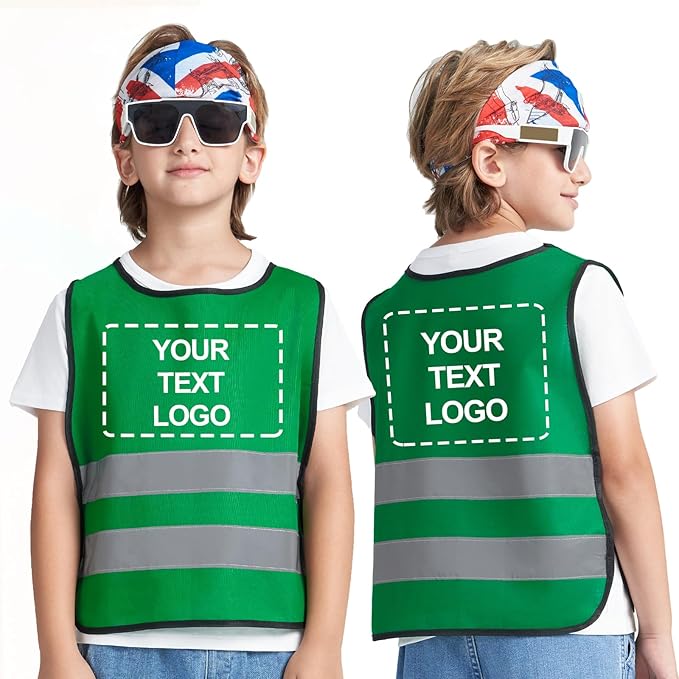 A-SAFETY Kids High Vis Reflective construction Safety vest customized LOGO by A-SAFETY