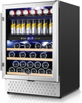 Tylza Wine and Beverage Refrigerator, 24 Inch Dual Zone Wine Fridge Built-in or by TYLZA