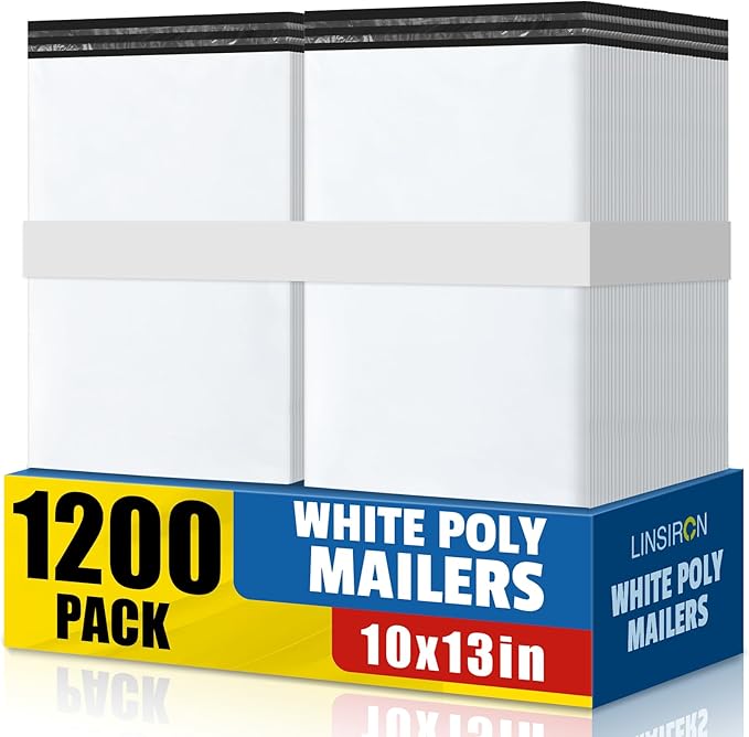 1200 Pcs Poly Mailers Shipping Bags 10x13 Inch Packaging Clothes Polymailers by LINSIRON