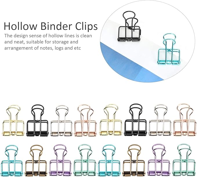 16 Pcs Hollow Binder Clips - Image 4