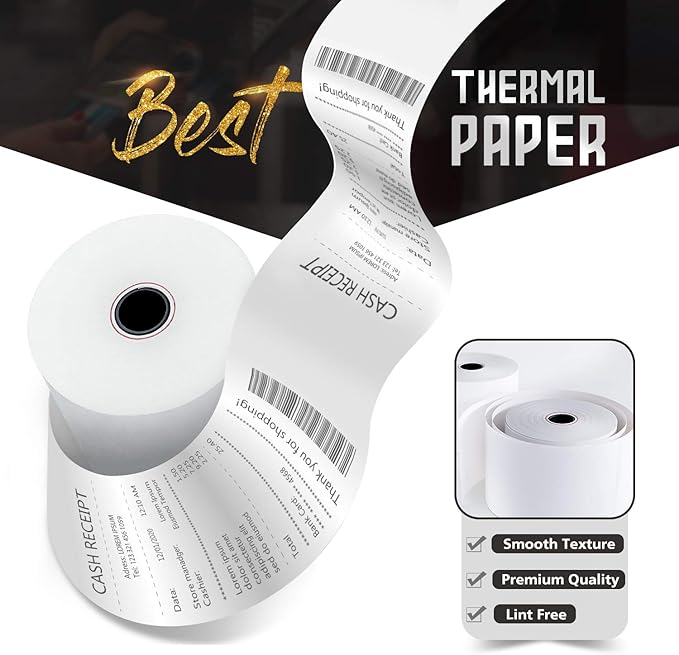 Azure Zone, Thermal Paper Rolls 2-1/4 X 230ft, 50 Rolls, Fits Most POS Machines - Image 2