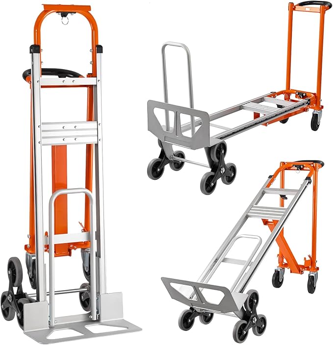 3in1 Aluminum Hand Truck 880 lb Capacity, Stair Climbing Cart Utility Cart by Hitgrand