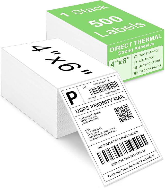 4x6 Thermal Labels, Razuvo Printable Shipping Labels by Razuvo