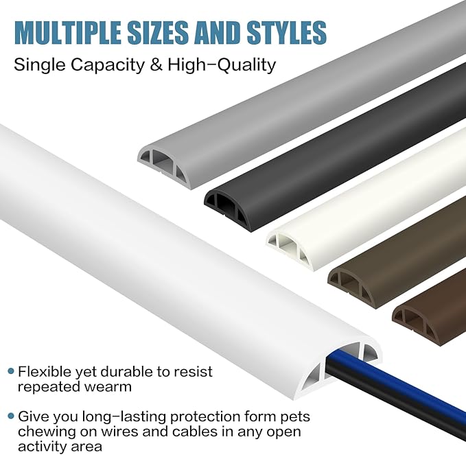 Floor Cord Covers for Wires 10FT Cable Hider Wire Cover Self Adhesive Cord - Image 6