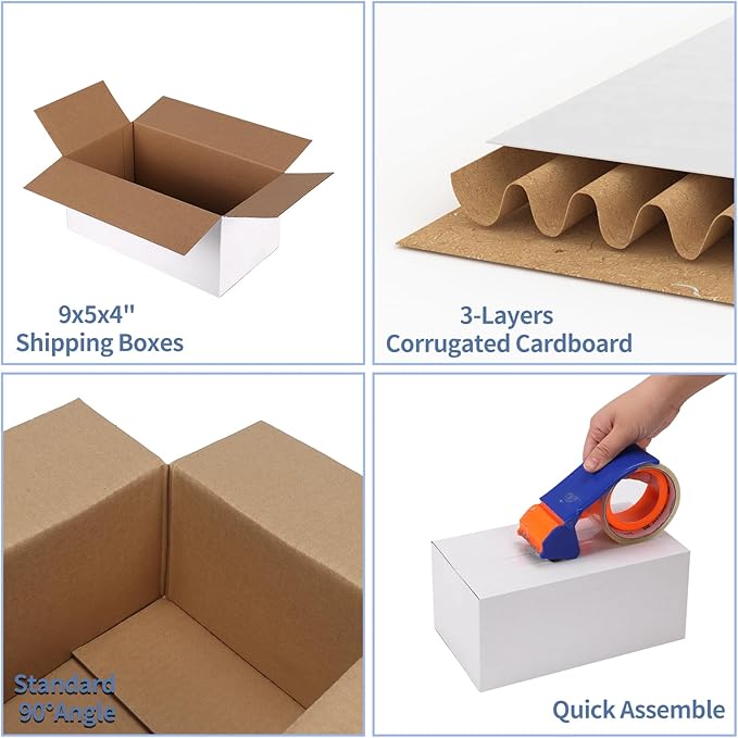 Hoikwo 9x5x4 Shipping Boxes Set of 25 - Image 3