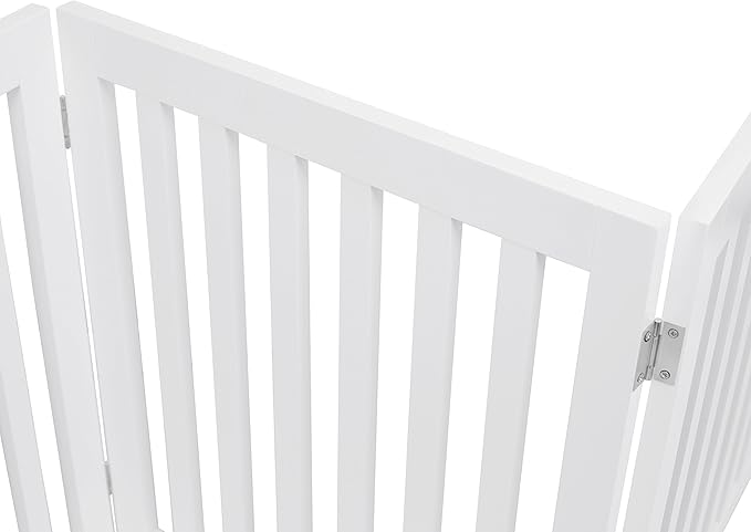 INTERNET'S BEST Dog Gate Indoor Freestanding Pet Barrier, Folding Wood Dog Fence - Image 9