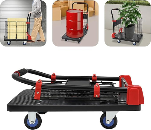 2 in 1 Platform Truck Cart, 330lbs Capacity Hand Moving Cart 28.35 x 18.9 in - Image 2