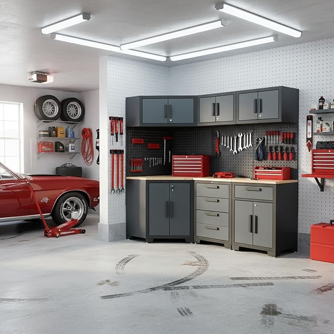 Garage Storage Cabinet System 8-Pcs Garage Cabinets and Storage System Corner - Image 7