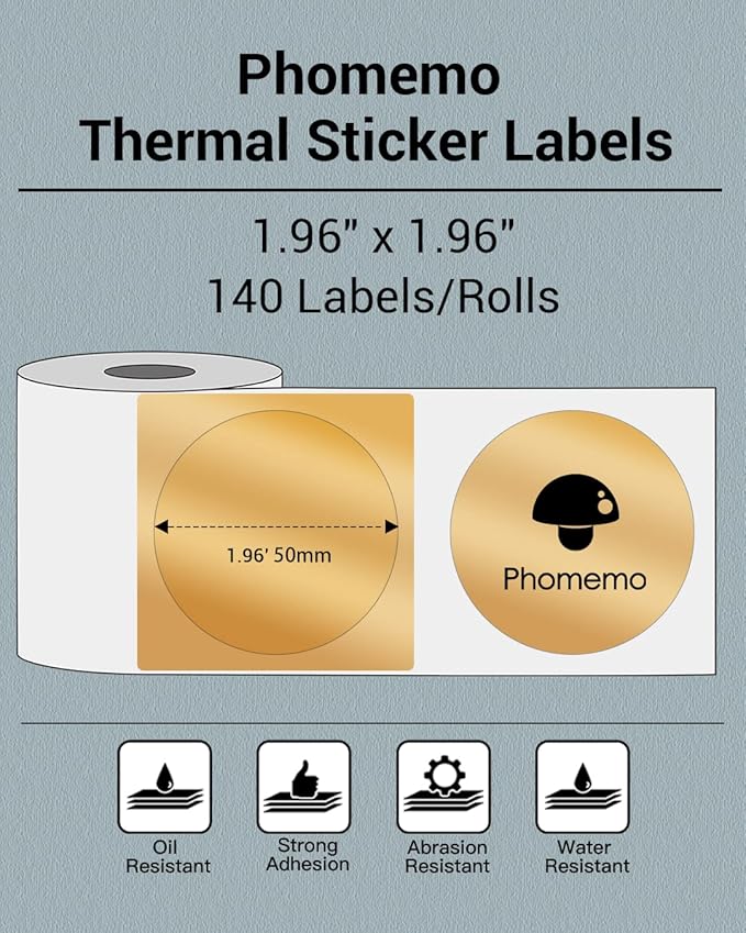 Phomemo Sticker Circle Labels- 1.96"x1.96" Thermal Label - Image 2