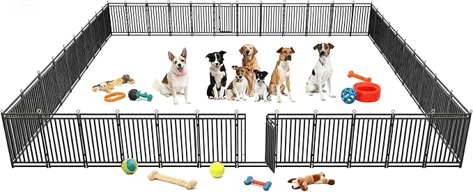 Dog Fence Outdoor Indoor, 47 Inch Height 48 Panels Dog Playpen by Petorldog