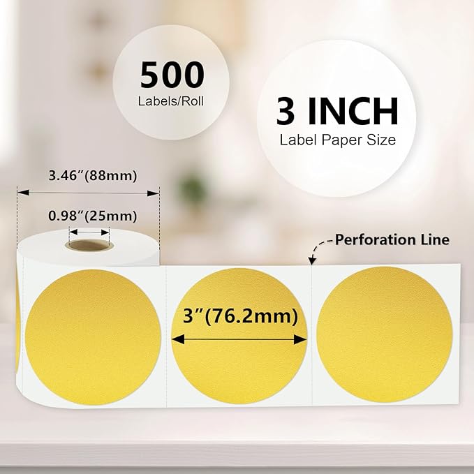 3 X 3 Inch Color Coding Dot Labels Circle Thermal Printable Waterproof 500Pcs - Image 3