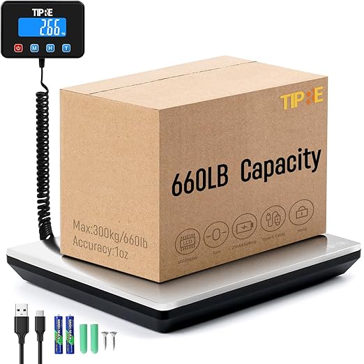 Digital Shipping Postal Scale 660lb/1oz Accuracy! Heavy Duty Postage Scale by TIPRE