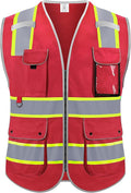 Reflective Safety Vest for Men Women, High Visibility Safety Vest by RhinoHit
