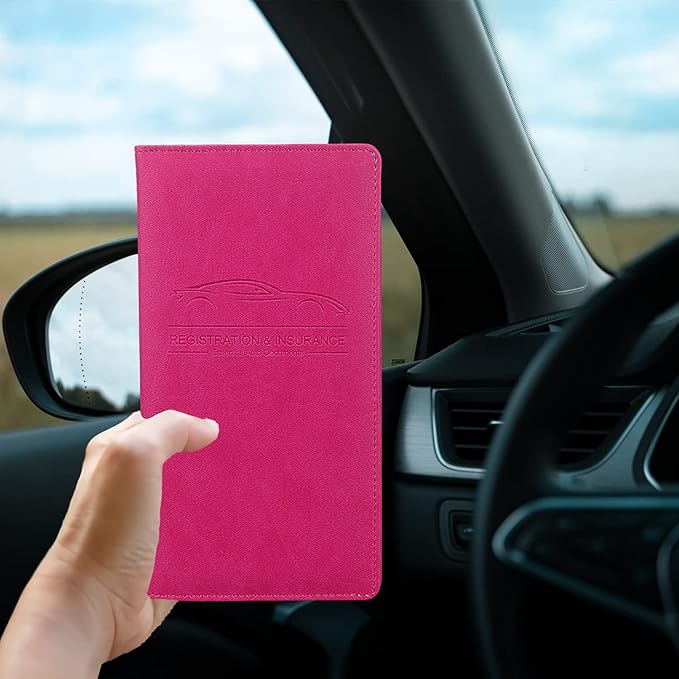 Car Registration and Insurance Holder, Premium Pu Leather Vehicle Glove Box - Image 5