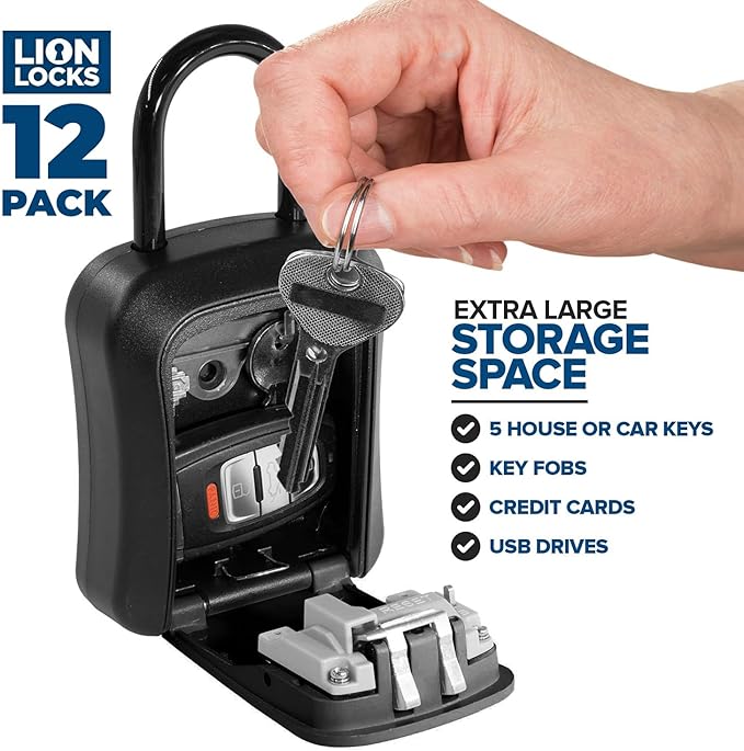 Key Lock Box for Keys with Code 4 Digit Combination Lockbox for Keys Outdoor - Image 2