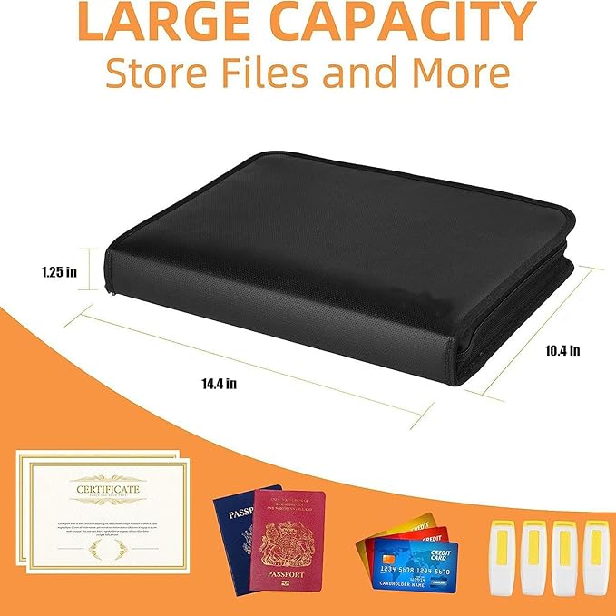Accordion File Organizer Fireproof Expanding Folder - Image 3