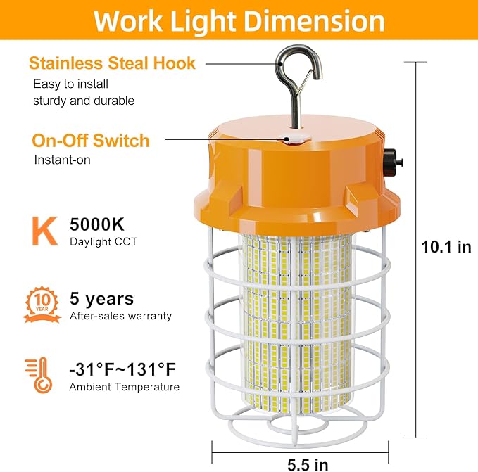 80W LED Temporary Work Light 12000Lm 5000K Construction Lights Led Work Light - Image 2