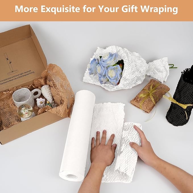 Honeycomb Packing Paper, Recyclable Moving Supplies Bubble Packing Wrap - Image 4