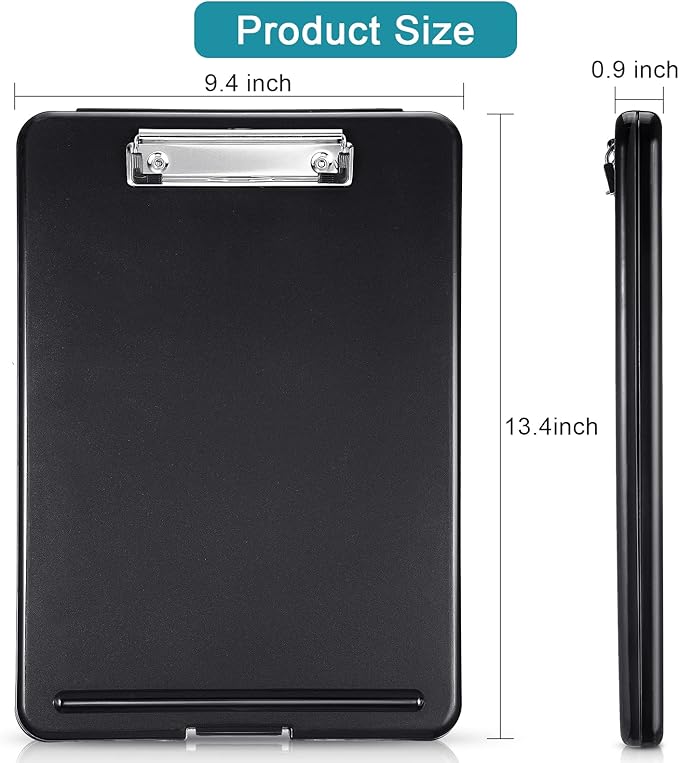 4 Pieces Clipboard with Storage Plastic Storage Clipboard Nursing Foldable Clip - Image 2