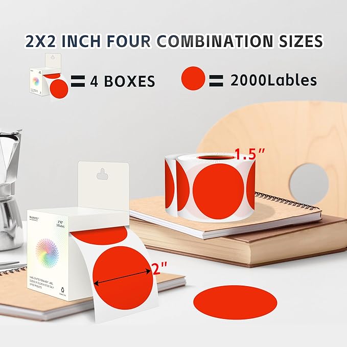 Easy to Use 2 Inch Round Red Color - Image 2