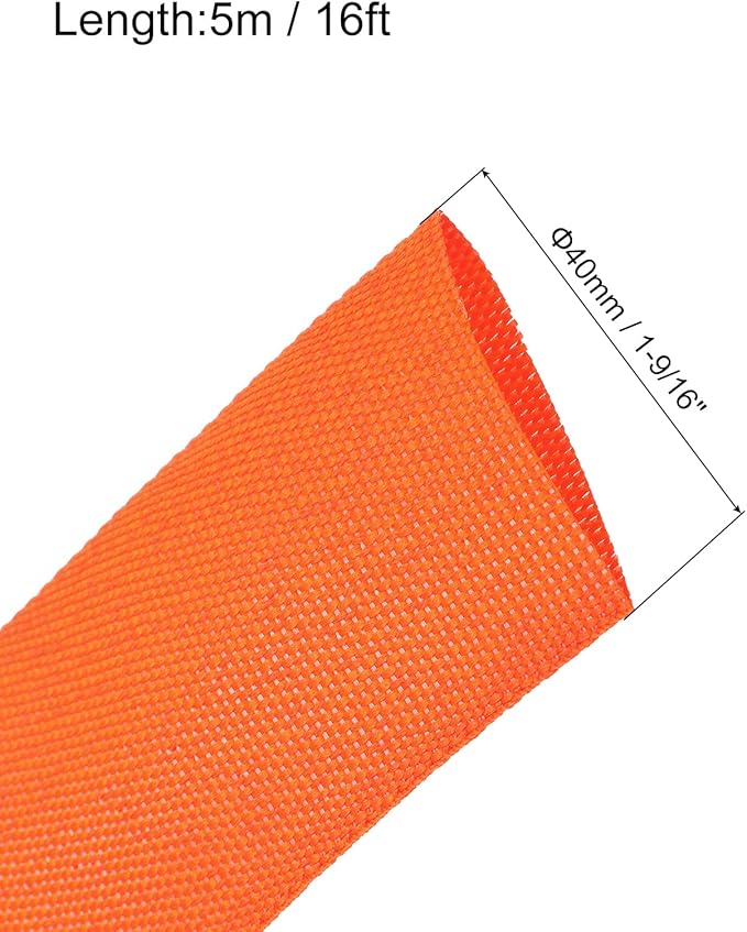 MECCANIXITY Braided Cable Sleeves Heat Shrinkable Fabric Sleeving, 1 9/16" 16ft - Image 2