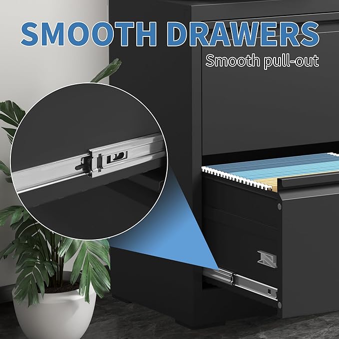 File Cabinets 2 Drawer, Metal Office Storage Filing Cabinet - Image 6