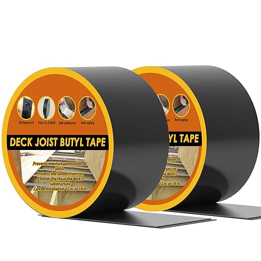 Butyl Deck Tape 2" x 50' with 2 Rolls, Joist Tape 2 inch by JOAPRIL